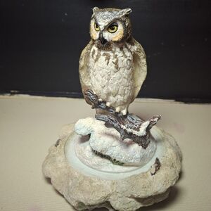 Elegant Owl Figurine in Cream and Brown